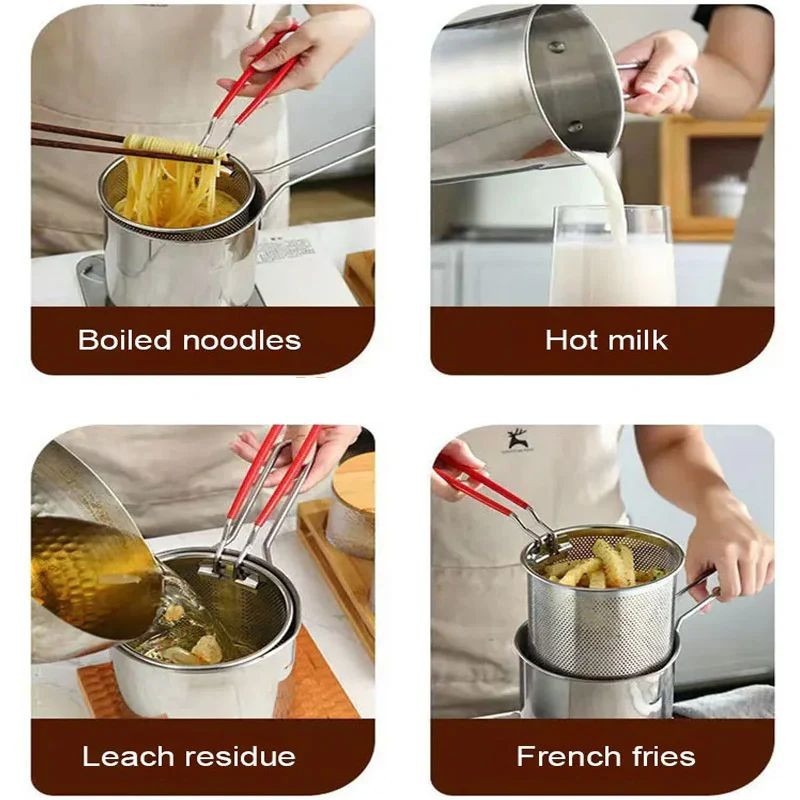 Stainless Steel Deep Frying Pot with Basket & Lid – Safe and Even Oil Cooking